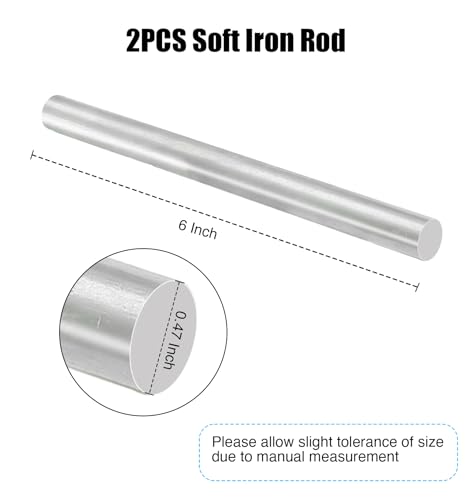 soft iron rod - 04734 diameter x 63939l 2 pcs iron rods ideal core for making electromagnets