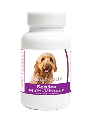 Healthy Breeds Senior Dog Supplement Chews for Goldendoodle, Brown - OVER 200 BREEDS - Veterinarian Formulated Daily Dietary Chewable Tablet - 60 Chews
