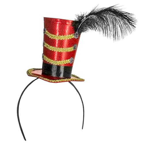 Circus Showman Hat | Ringmaster Hat | Showman Top Hats | Circus Ringleader Costume | Carnival Ringmaster Cap | Parade Master Cap | Lion Tamer Hats | Carnival Costume Accessories | Multicolor | 10.5