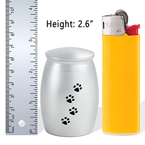Image of 2.67 Inches Small Memorial Urns for Dog or Cat Ashes Set of 2 | Mini Cremation Keepsake Urns for Pets Ashes with Paw Print,Small Memorial Urn - A Perfect Tribute & Gift for Families