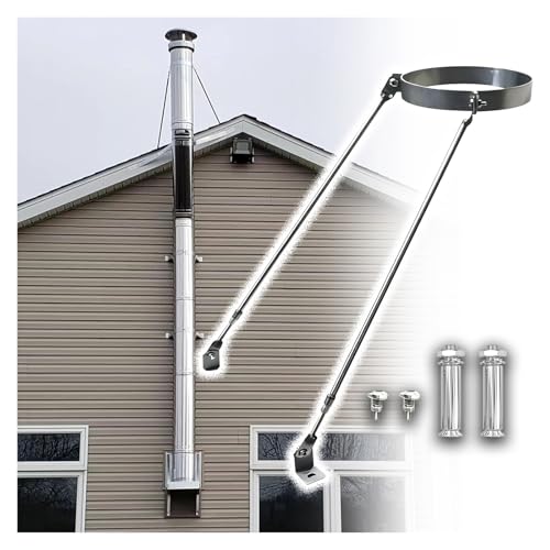 Fixation murale coupe vent pour conduit de cheminee universel contre les vibrations