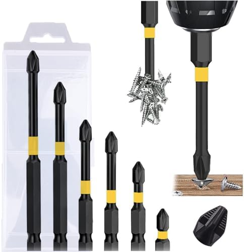 Magnetic Screwdriver Bit Set, 6PCS Electric Drill Screwdrivers Bits 1/4 ...
