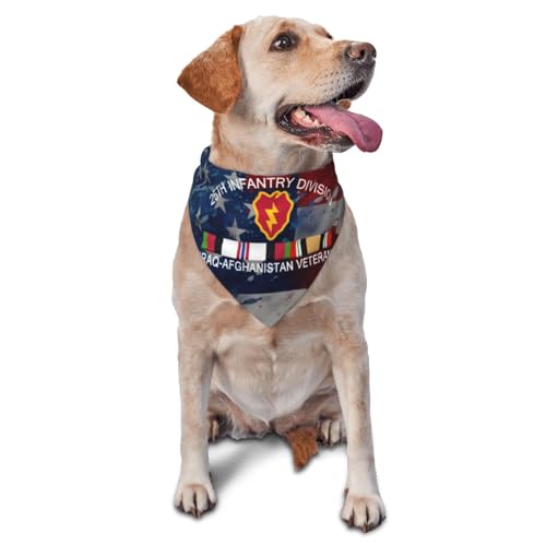 25th Infantry Division Iraq-Afghanistan Veteran Dog Scarf Pet Bandana Cat Pet Bibs