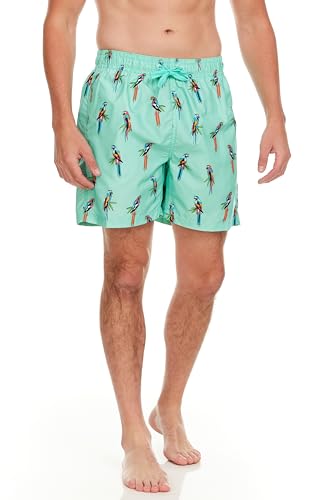 Kanu Surf Men's Riviera Swim Trunks (Regular & Extended Sizes), Parrots Green, Large