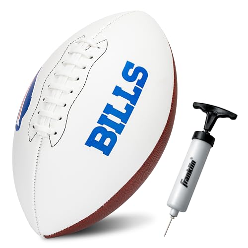 Franklin Sports NFL Buffalo Bills Autograph Football - Official Size White Panel Souvenir Football for Autographs + Signatures - NFL Team Fan Shop Memorabilia Ball for Display