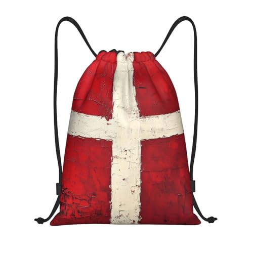 Drawstring Backpack Sports Gym Bags Draw String Bag for Women Men Denmark Danish Flag Drawstring Bags Sackpack