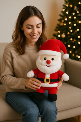 Image of Christmas Combo Plush Toys Set, Santa Claus and Snowman Decorations, Festive Holiday Home Decor, Soft Stuffed Figures Hight 35CM (Santa Snowman)