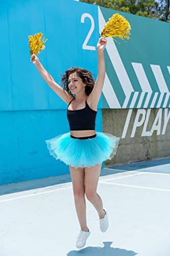 Simplicity Blue Adult Tutu Plus Size Women's Classic 5 Layered Tulle Tutu Skirt Ballerina Dress, Sky Blue Adult Tutu #TOP5