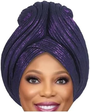 Dvbfufv African Headwrap Women Auto Hat Turban Cap Muslim Hijab Bonnet Nigeria Wedding Party Headwear