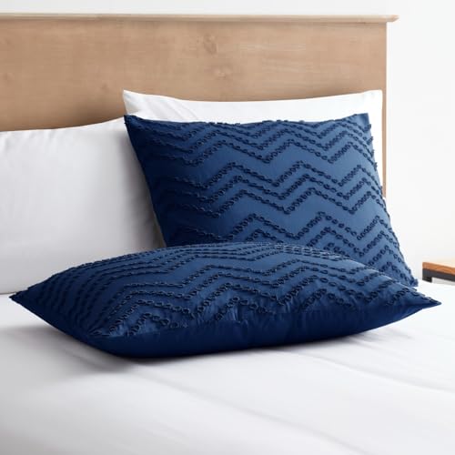 Image of Boho Bedding Queen Duvet Cover Set - Tufted Double Brushed Boho Duvet with Zipper Closure, 1 Queen Size 90x90 Inches and 2 Pillow Shams