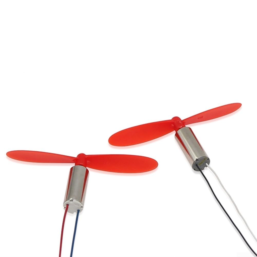 Motore CC Coreless da 7 x 16 mm, 3,7 V, 45000 giri/min, 4 pezzi con eliche da 46 mm, lame avanti e indietro, per droni fai da te, quadrirotori, UAV, aerei RC, progetti di modelli volanti