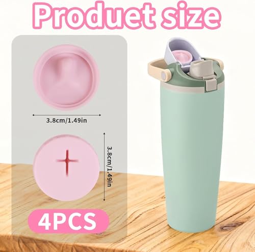 4 Pcs Silicone Replacement Stopper for Owala FreeSip Sway 30 oz 40 oz, Water Bottle Top Lid Seal Gasket, Leak-Proof, BPA-Free Accessories, Pink - image 3