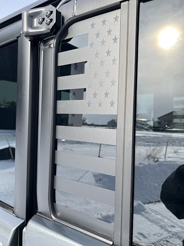 2022-2025 Can-Am Defender Quarter Window American Flag Decals (2 Pack) Matte Black Vinyl No Trimming Required Waterproof Made in USA Driver & Passenger Side