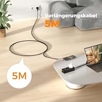 TESSAN 30W USB C Steckdosenleiste mit 2 Fach, 5M Verlängerungskabel – Ansicht 6