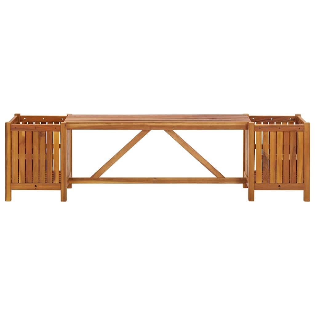 vidaXL Banc de Jardin avec 2 Jardinières Banc de Terrasse avec 2 Jardinières Banc de Patio Banc d'Extérieur 150x30x40 cm Bois d'Acacia Massif