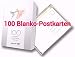 Produktbild 100-er Box"BLANKO-POSTKARTEN" zum selbst gestalten und bedrucken von Edition Colibri: Postkarten-Set mit 100 Blanko-Karten in weiß, 250 g-Papier/in einem praktischen Karton, für Drucker geeignet
