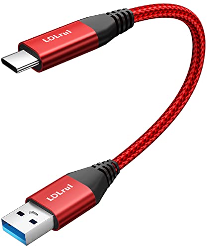 USB-C Cable 10Gbps Data Transfer & 3.1A Fast Charging 1ft/30cm, High Speed USB 3.2 Gen 2 to Type C Cable for iPhone 15/15 Pro, Samsung Glaxy S23/S22, Hard Drive, Camera, Phone to Laptop Cable - Red