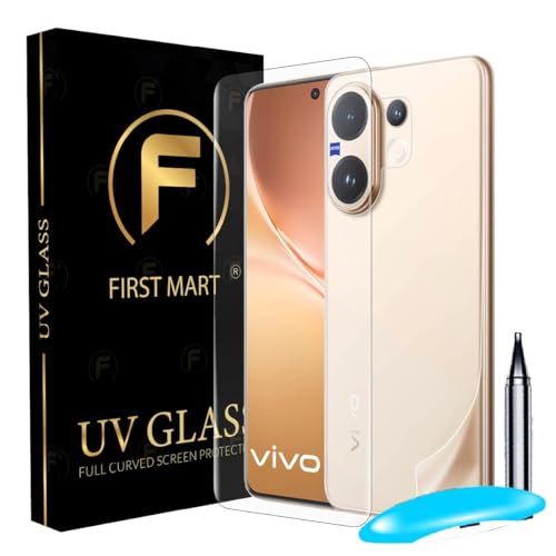 Image of FIRST MART Front & Back Tempered Glass for Vivo V60 and With Installation Kit | Edge to Edge Coverage | Militry-Grade Screen Guard & Back Nano Membrane | Clear
