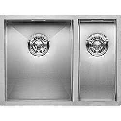 Fregadero Mizzo Fregadero de Cocina Mizzo Quadro 340-180 | 1.5 Seno | Acero Inoxidable 304 | Para Mueble de 60cm | Montaje Bajo o Sobre Encimera o al Ras | Esquinas rectas (Radio 0mm) | Grosor Acero 1.2mm