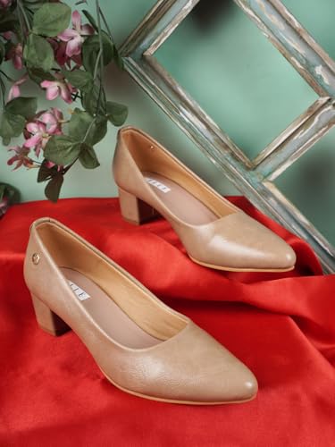 Image of ELLE Women's Textured Block Heel Slip-On Pumps
