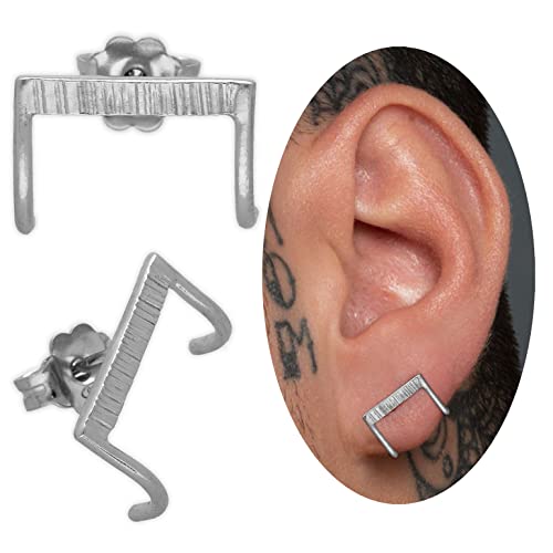 Handmade Stud Earrings Sterling Silver Stud Earring For Men Earring Men Huggie Earring Stud Men Stud Black Earring Goth Jewelry Men Jewelry Gothic Earringvalentines Day Gift #TOP13