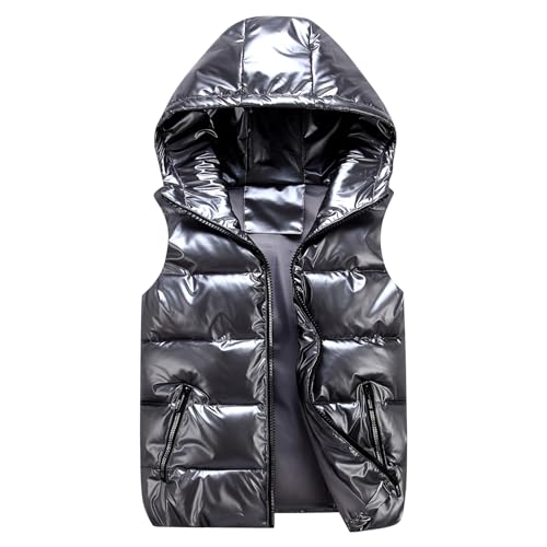 Happy Cherry Kids Winter Down Vest Hooded Vest Zip Windproof Padded Vest Jacket With Pockets