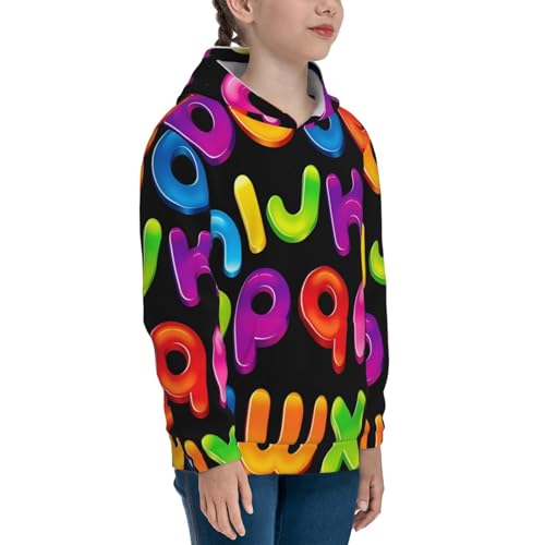 Alphabet Theme Kids Pullover Hoodies Boys Sweatshirts Girls Athletic Clothes with Pocket3
