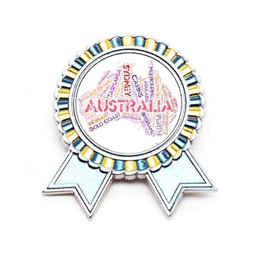 Broche carte des saveurs Australie métal taille M - Cadeau idéal pour passionnés d'Asie-Pacifique