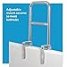 Carex Tri-Grip Bathtub Rail with Chrome Finish - Bathtub Grab Bar Safety Bar For Seniors and Handicap - For Assistance Getting In and Out of Tub, Easy to Install on Most Tubs,Silver