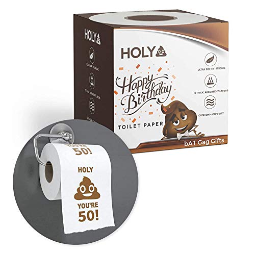 bA1 Gag Gifts - Happy 50th Birthday Toilet Paper - Funny Prank, Decoration