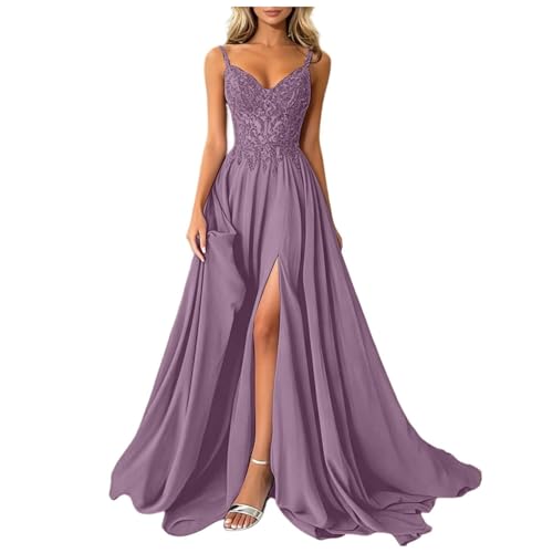 Robe de cocktail longue en mousseline pour demoiselle d'honneur et grand bal de promo