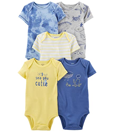 Image of Carter's Baby Boys 5-Pack Original Short Sleeve Bodysuits