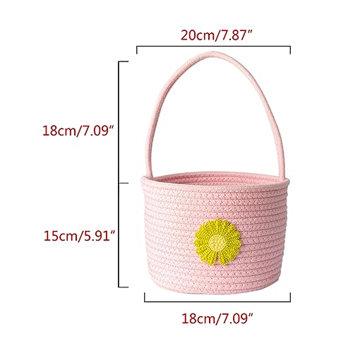 Cesta de almacenamiento tejida de cuerda de algodón para objetos pequeños 5