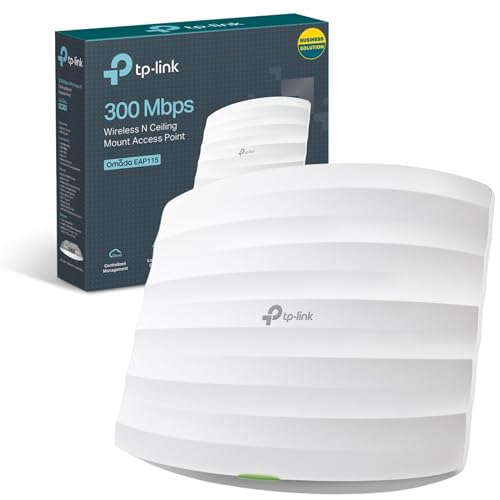 TP-Link EAP115 N300 Wireless Access Point, 300Mbps Access Points Support PoE 802.3af and Direct...