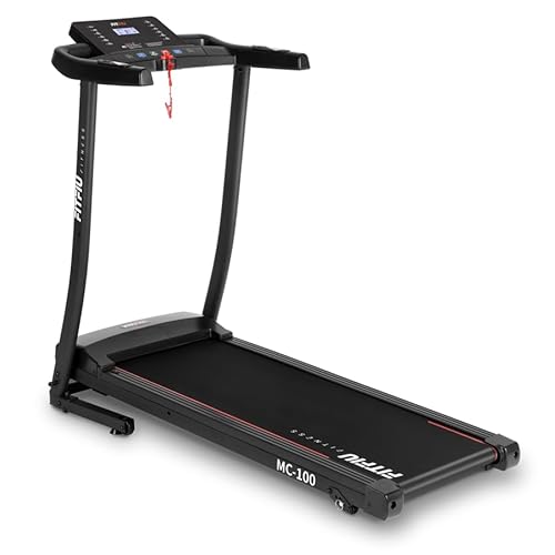 FITFIU Fitness MC-100 - Zusammenklappbares Laufband, Geschwindigkeit bis zu 10km/h, Lauffläche 40x110cm, LED-Display, max. Gewicht 100kg, Steigung und Konnektivität mit KINOMAP