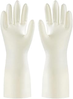 ZYFHYU Guantes Blancos de nitrilo, Guantes extendidos y duraderos for Lavado de Cocina, Herramientas de Limpieza del hogar Impermeables, Accesorios for el hogar para Tareas(H32 Regular,M)