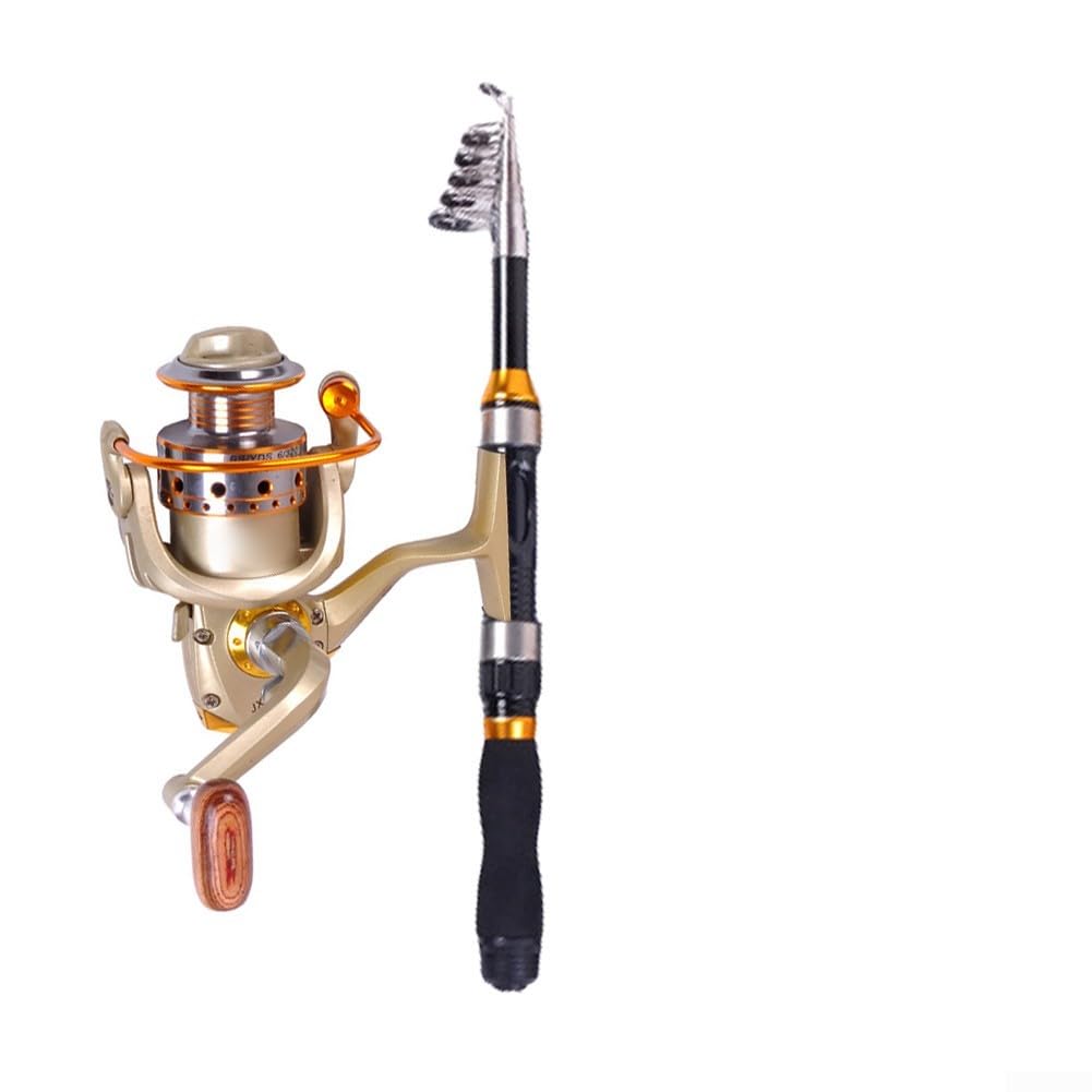 Telescopic Fishing Rod Kit with Smooth Bearings Reel For Combo Lightweight Carbon Rod for Portable Travel and Outdoor Fishing (Black 1.5M Set)