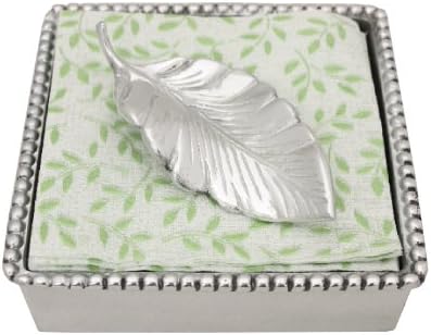 VIVAZ Pearls Napkin Box Set, Leaf, Recycled Aluminum