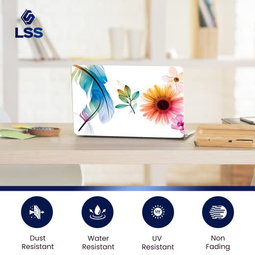 Image of LSS 15 15.6 Inche Laptop Notebook Skin Sticker with 2 Wrist Pads - Reusable Cover Protector Vinyl Sticker Cover Decal Fits 13 inch - 16 inch HP Asus Acer Samsung - Daisy Flower Leaves Floral