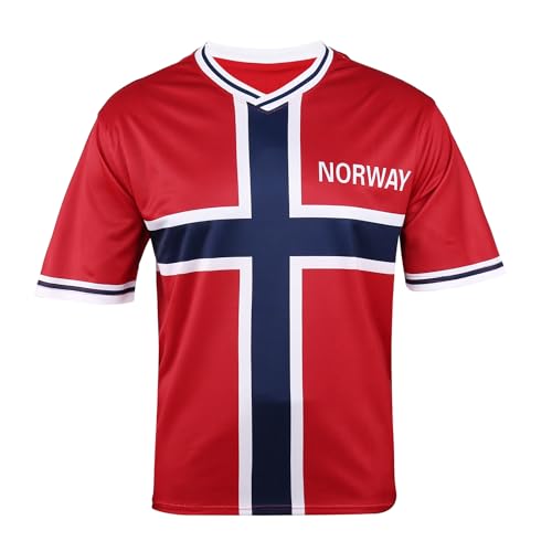 SINLEISI Norway Fan Soccer Jersey for 2026 World Cup Fan Soccer Jersey (Norway, XX-Large) White