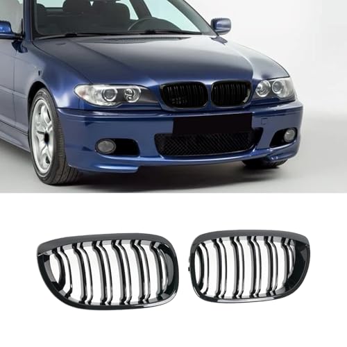 KHK BMW E46 3 Series LCI Front Grill Gloss Black ABS