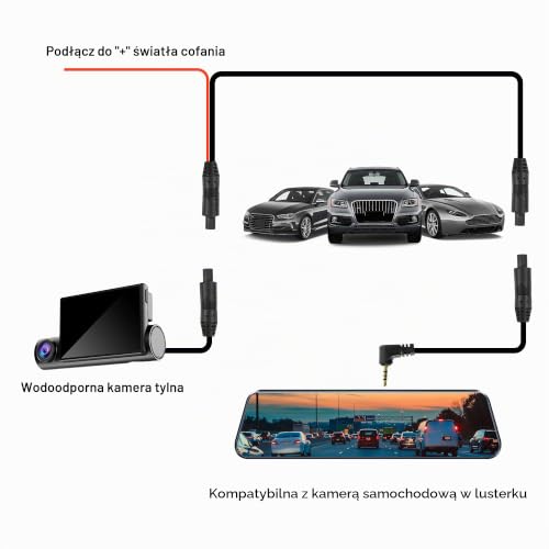 MEIRIYFA 4-pinowy tachograf kabel do kamery cofania 2,5 mm męski (10 m)