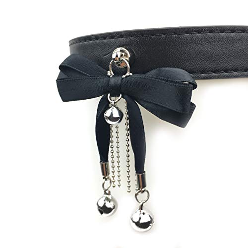 Succuba Handmade Leather Bow Chain Choker Punk Gothic Collar Necklace For Women And Men (X1) #TOP1