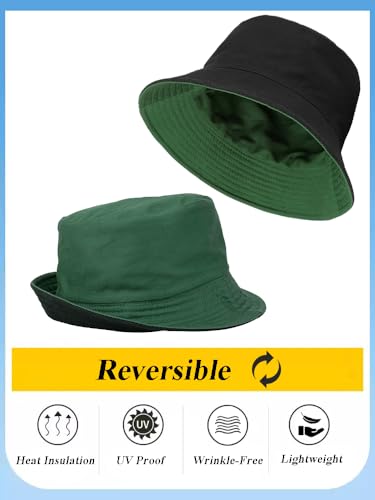 Image of Gelante Reversible Bucket Hat for Men and Women - Cotton, Outdoor Sun Protection Bucket Hats.
