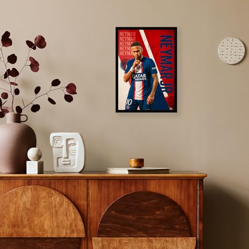 Image of CodersParadise PSG Neymer Football Poster Frame | Premium A4 Framed Wall Art for Bedroom, Office & Gaming Setup | Bold Paris-Inspired Soccer Tribute Decor for Fans & Collectors