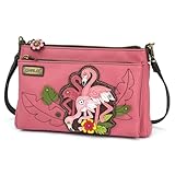 CHALA RFID Protected Vegan Leather Deluxe Crossbody Bag with Adjustable Straps - Flamingo Group - pink