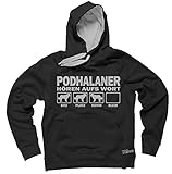 siviwonder PODHALANER Polski Owczarek Podhalanski Tatra Schäferhund - HÖREN AUFS Wort Unisex Hoodie Kapuzensweatshirt Pullover Fun Black XL