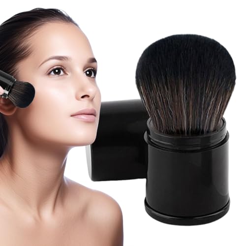 Brocha de maquillaje en polvo, brocha retráctil para polvo, herramienta de maquillaje suave y multifuncional para mujeres, fiesta en casa