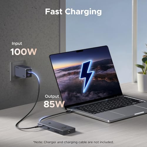 Image of UGREEN Revodok Pro 9 in 1 USB C Hub Gigabit Ethernet Adapter 4K@60Hz HDMI, 100W PD Charging, USB A Data Ports, SD /TF Card Reader Compatible with MacBook Neo /Air /Pro M1, M2, M3,M4, M5,Steam Deck