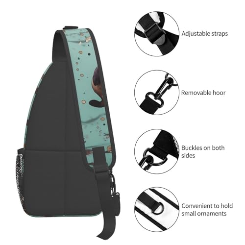 Mochila Sling Bolsa Cruzada Otters Negra miniatura 4